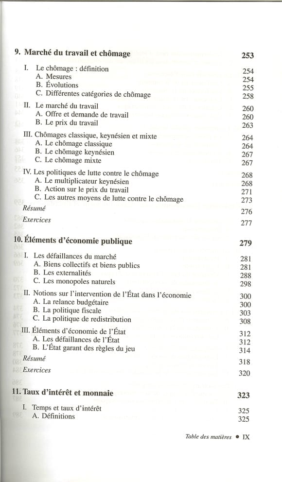 Introduction à l'économie - Sommaire page 5