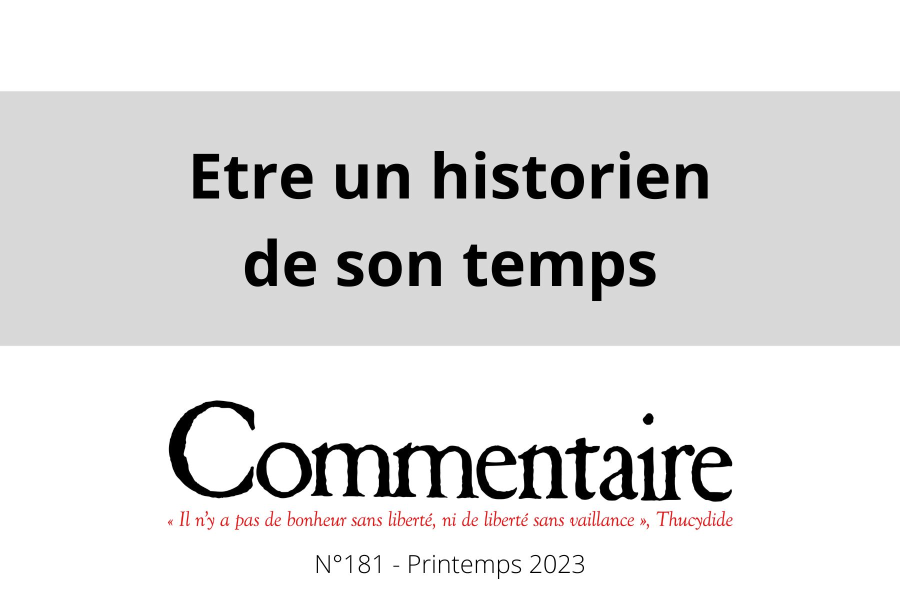 article dans la revue commentaire printemps 2023 Thierry de Montbrial