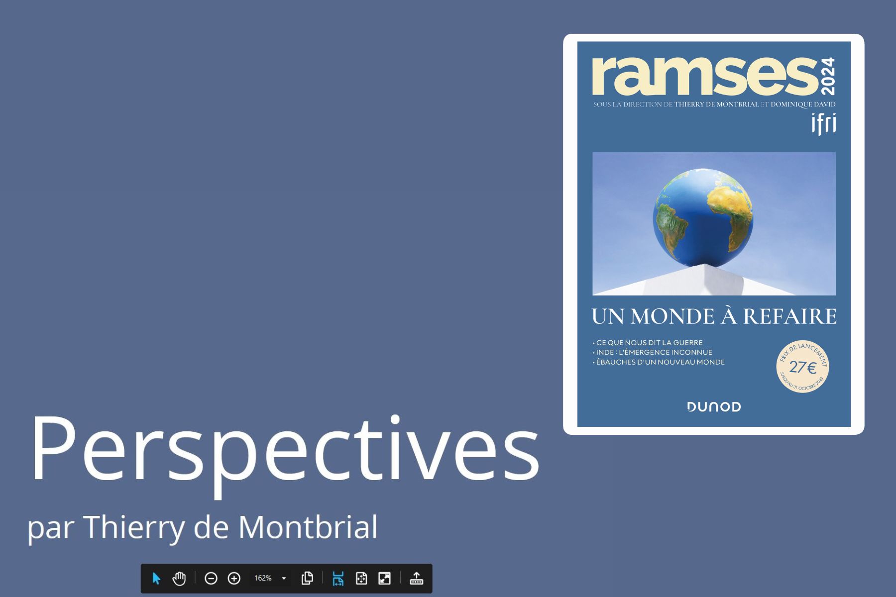 Perspectives de Thierry de Montbrial parues dans le ramses 2024